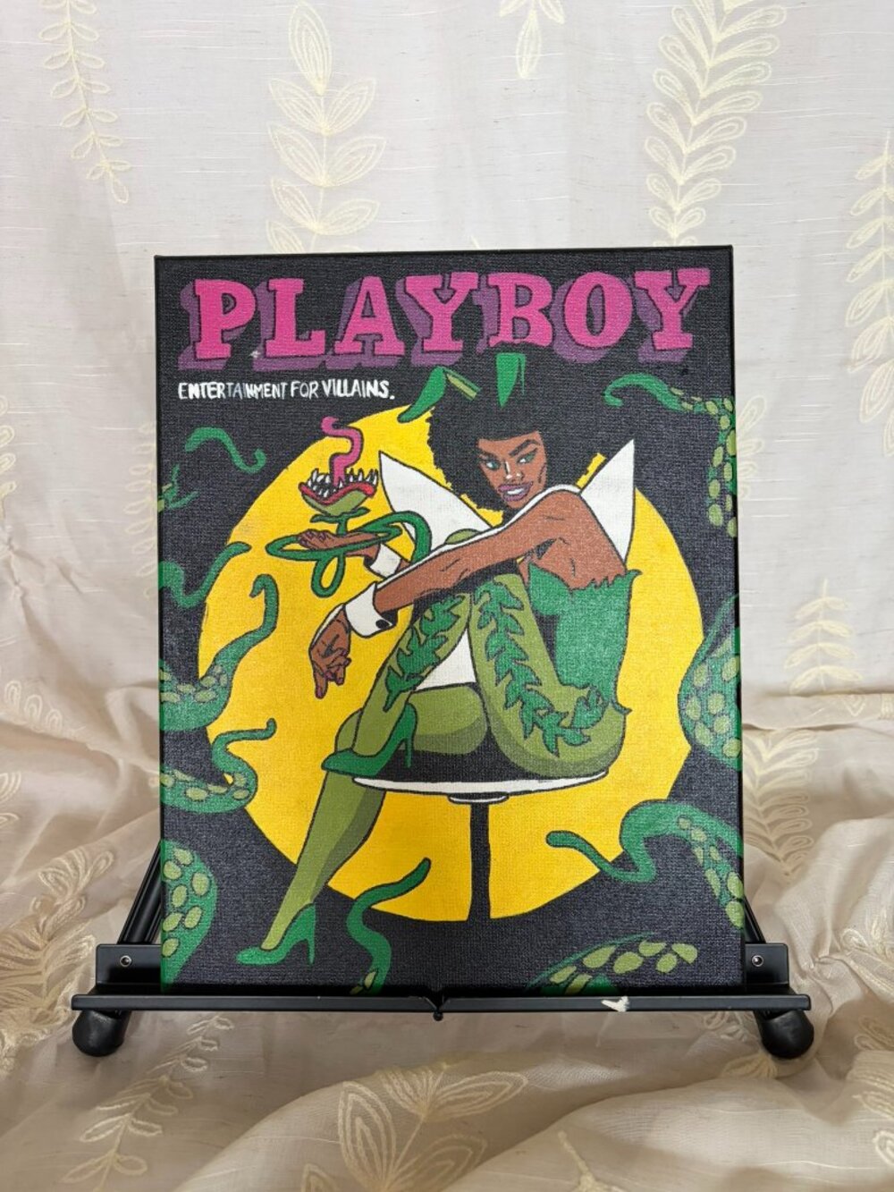 Hand Painted Playboy Inspired Villain Acrylic Canvas Wall Art 11x14